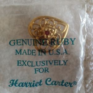 Vintage Harriet Carter Ruby Heart Pin